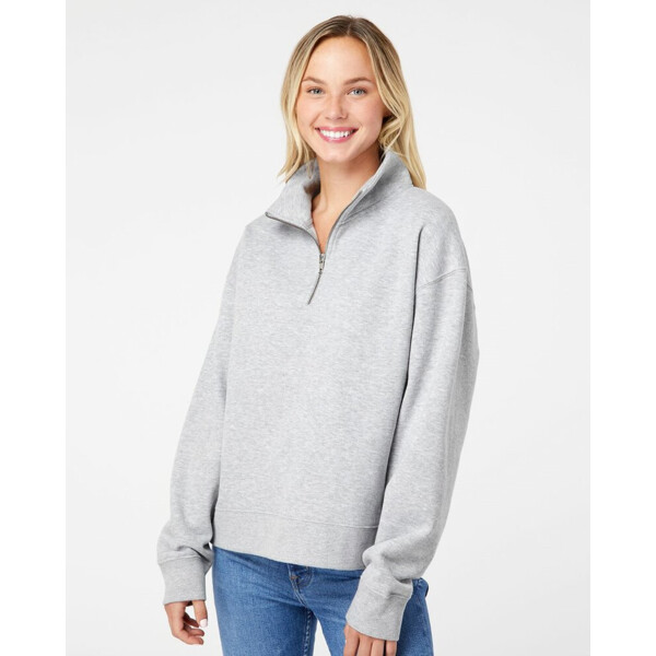 Women's Sueded Fleece Quarter-Zip Sweatshirt Thumbnail