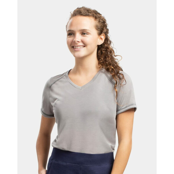 Women's Super Soft-Spun Poly V-Neck T-Shirt Thumbnail