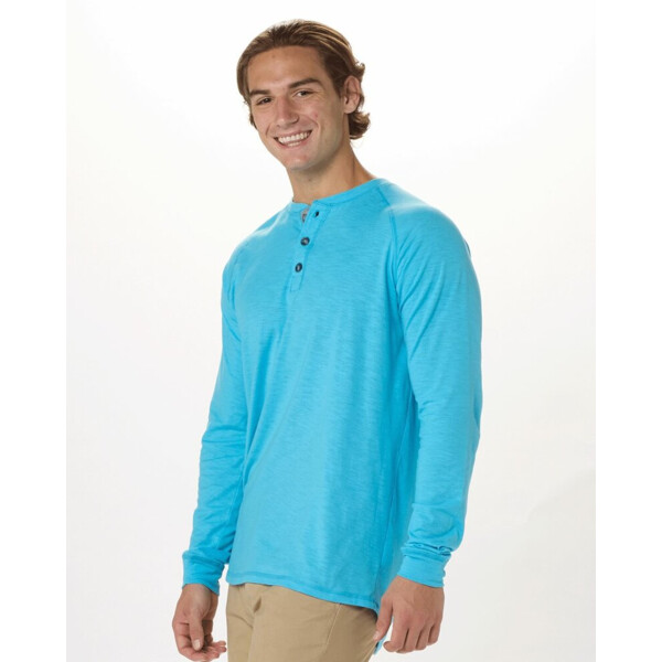 Unisex Henley Long Sleeve T-Shirt Thumbnail