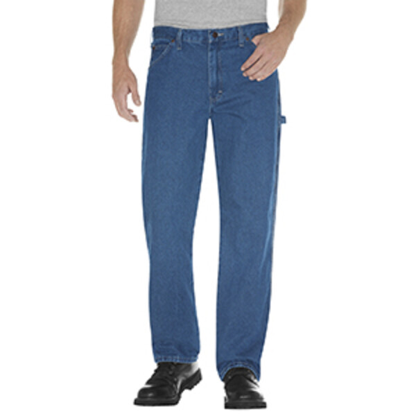 Unisex Relaxed Fit Stonewashed Carpenter Denim Jean Pant Thumbnail