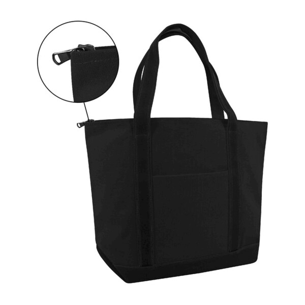 Zippered XL Cotton Canvas Resort Tote Thumbnail