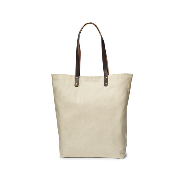 Urban Cotton Tote Bag with Leather Handles Thumbnail