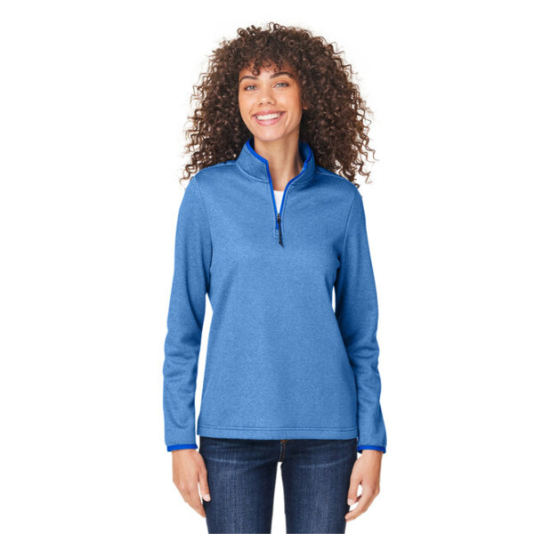 Ladies' Venture Heathered Stripe Quarter-Zip Thumbnail
