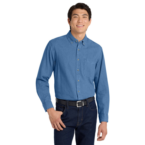 Tall Long Sleeve Denim Shirt Thumbnail