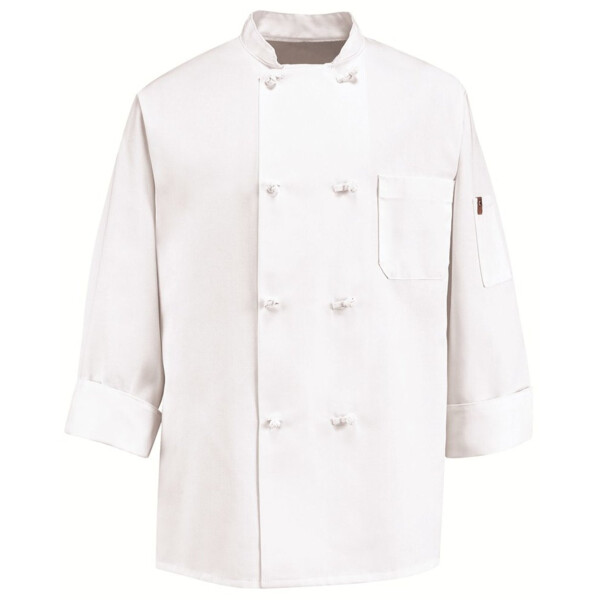 Eight Knot Button Chef Coat with Thermometer Pocket Thumbnail