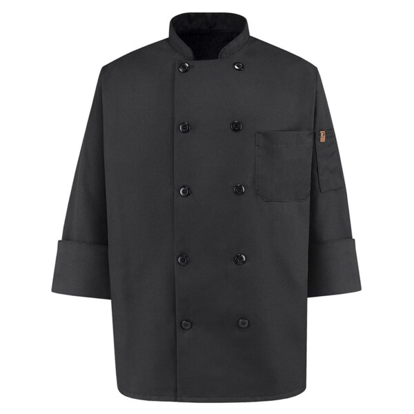 Ten Pearl Button Black Chef Coat Thumbnail