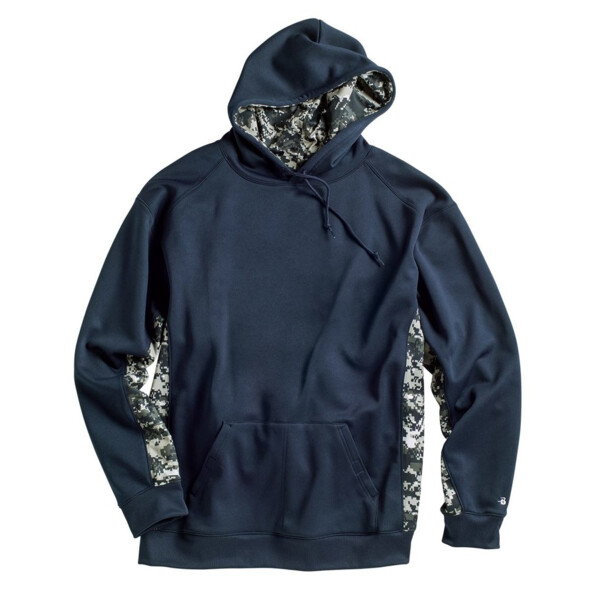 Men's Digital Camo Colorblock Performance Fleece Hooded Sweatshirt Thumbnail