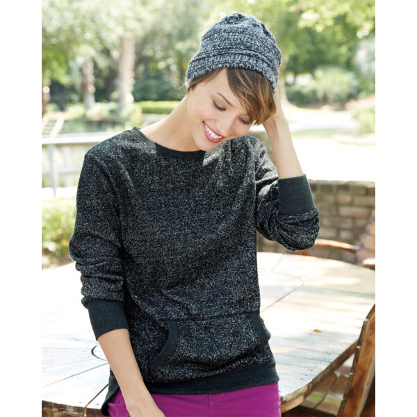Women’s Glitter French Terry Wide Neck Sweatshirt Thumbnail