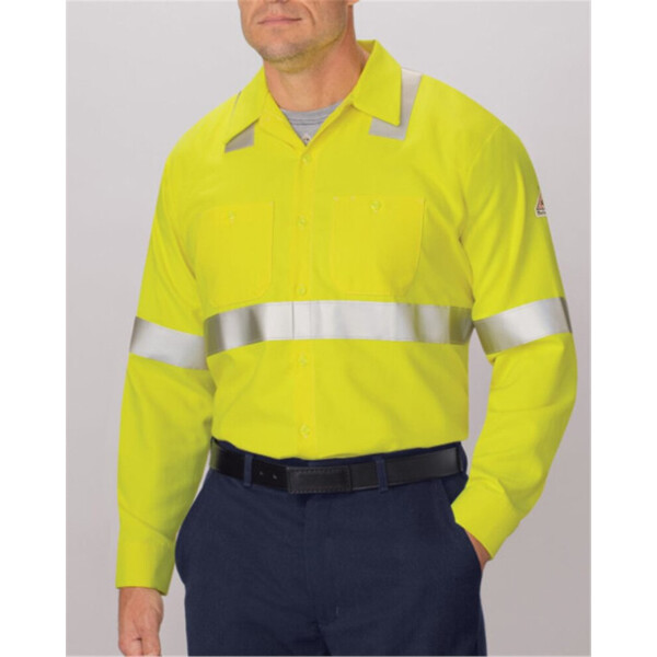 High Visibility Long Sleeve Work Shirt - Tall Sizes Thumbnail