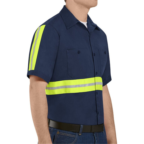 Enhanced Visibility Short Sleeve Cotton Work Shirt - Tall Sizes Thumbnail