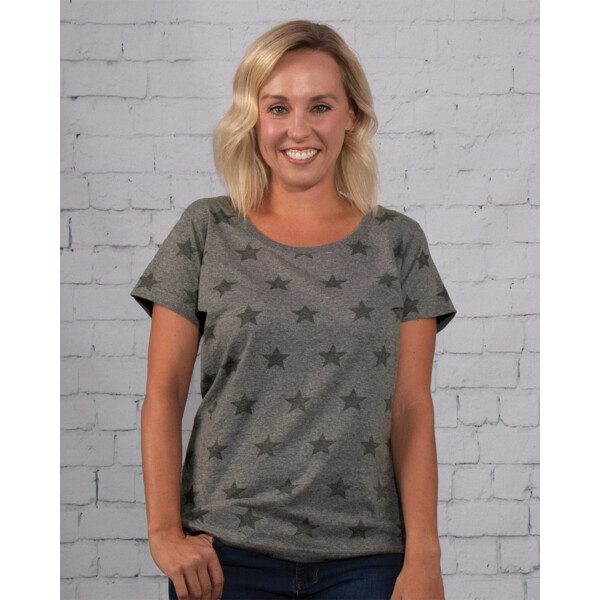 Women's Star Print Scoop Neck Tee Thumbnail