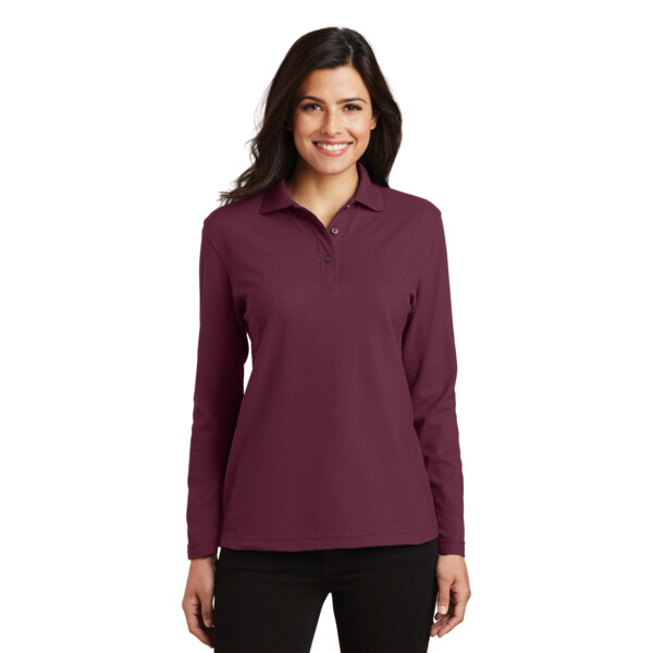 Ladies Silk Touch Long Sleeve Polo Thumbnail